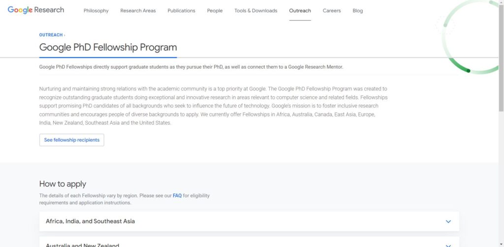 Apply Online Under Google PhD Fellowship India Program 2023