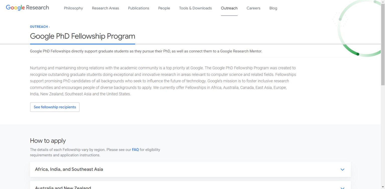 Google PhD Fellowship India Program 2024 Apply Online & Last Date