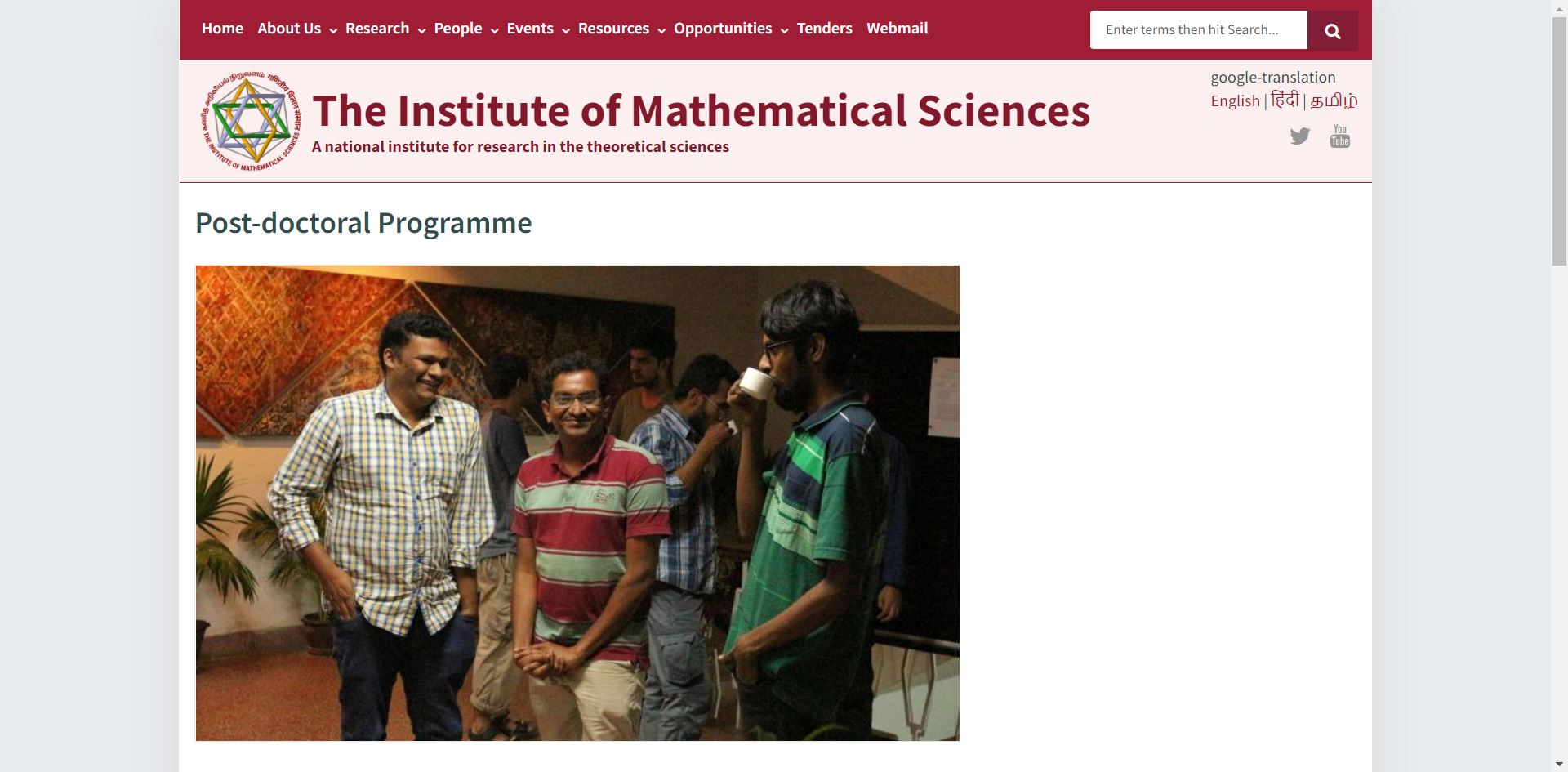 Institute Of Mathematical Sciences PostDoctoral Fellowships 2024