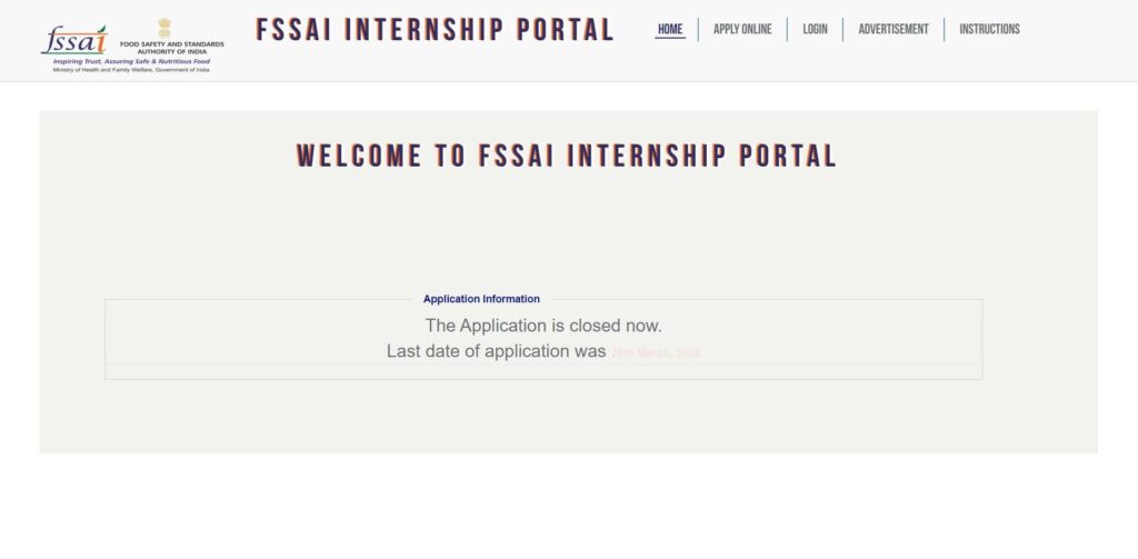Apply Online Under FSSAI Internship Scheme 2022