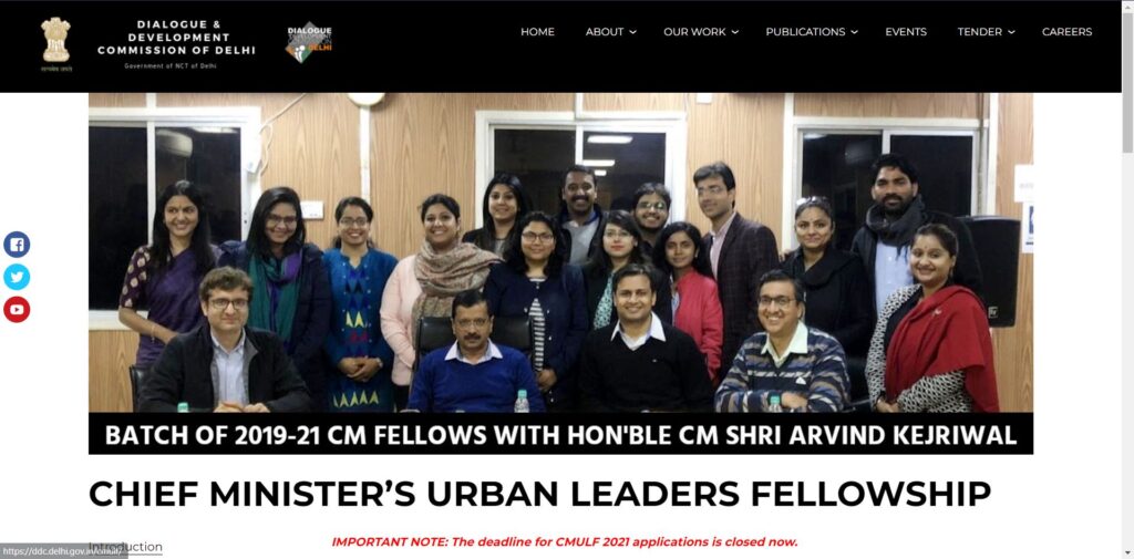 Apply Online Under Chief Minister Urban Leaders Fellowship