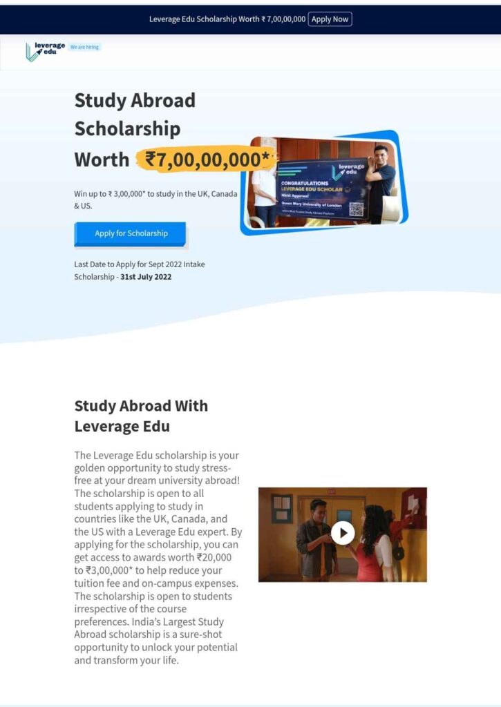 Process To Apply Online Under Leverage Edu Scholarship