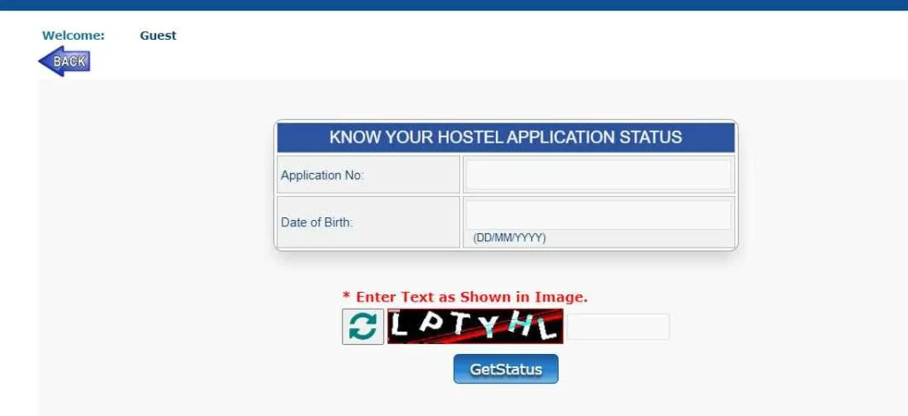 Know Your Hostel Application Status