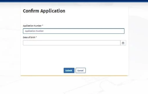 Confirming Application Form
