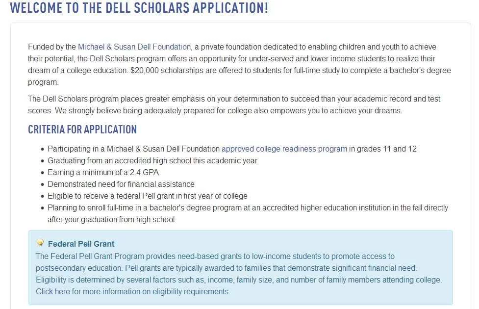 Dell Scholarship Apply Online 2024