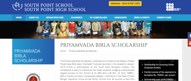 Priyamvada Birla Scholarship Apply Online 2024